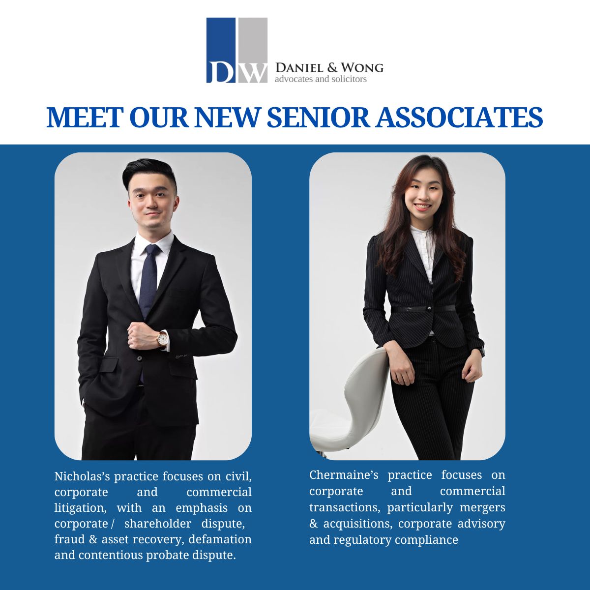 DW SLA Announcement - Nicholas Yap & Chermaine Chen