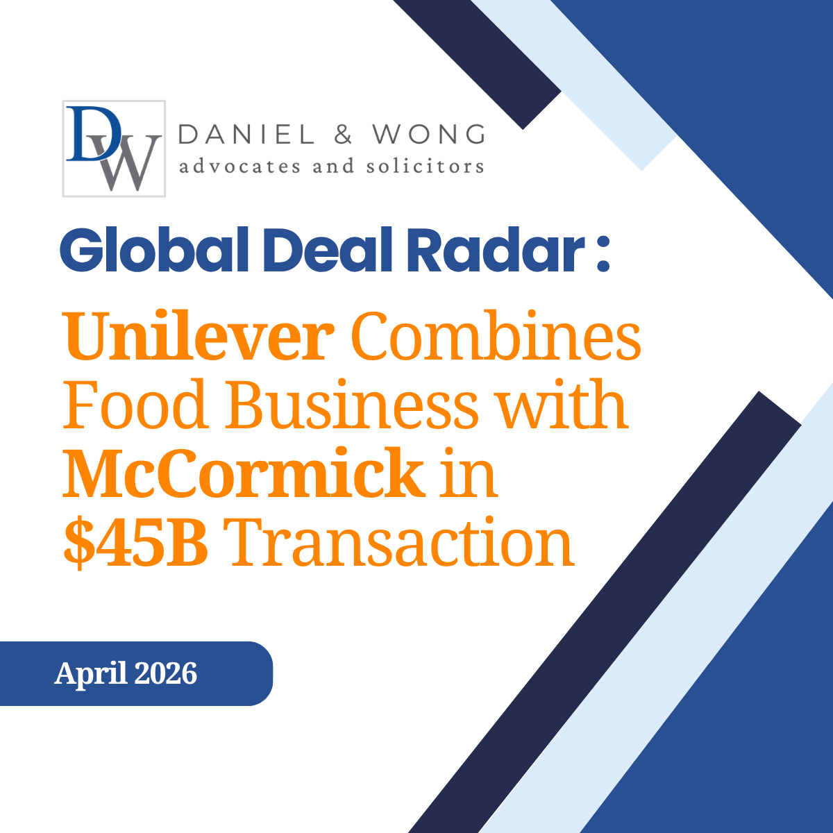 GDR: Unilever Merges with McCormick