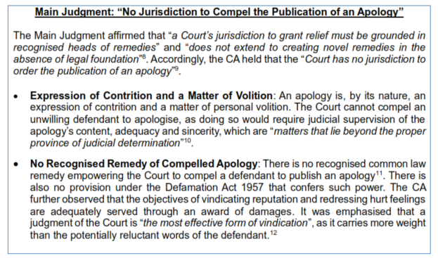 Extract from the Main Judgment on Jurisdiction to Order Apology